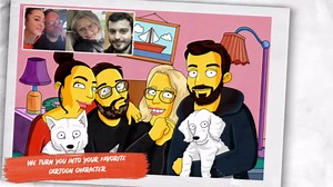 iToonify Custom Cartoon Portrait in the Style of Your Favorite Animated TV Show. Personalized Hand-Drawn Art with Customization and Printing Options. Yellow Cartoon Family Portrait