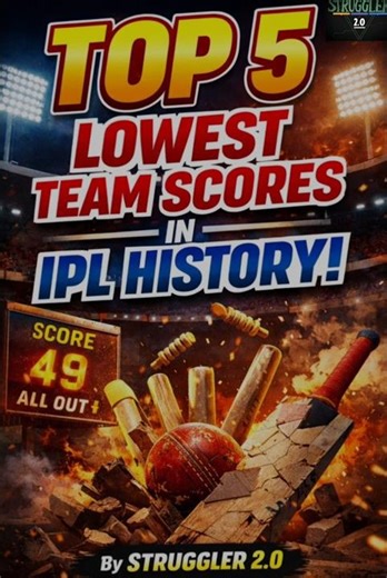 Top 5 lowest scores in IPL#ytshorts#shorts#ipl#cricket#rcb#csk#viratkohli#msdhoni