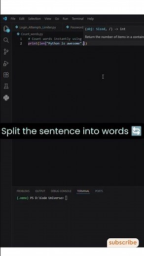 Count Words in Python 📝 | Word Counter in 1 Line