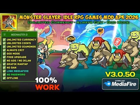 🔴 MONSTER SLAYER: IDLE RPG MOD APK 2026 (Menu Mod Lengkap, Tanpa Iklan, Offline) 100% Work