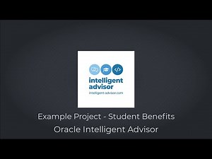Student Benefits - Example Project - Oracle Intelligent Advisor