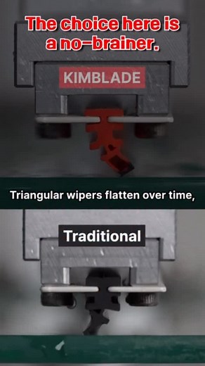 KIMBLADE on Instagram: "Triangular wipers flatten over time, causing noise and weak wiping. But the world’s only patented rectangular wiper uses a 4-joint link structure to stay firm and wipe clean with strong pressure, maintaining stable line contact, reducing vibration, and delivering clearer, quieter performance in any weather. Questions? Contact us on Instagram DM or email us at info@kimblade.com 👉 Check the link in our bio #Kimblade #Wipers #WiperBlades #CarCare #RectangularWiper"
