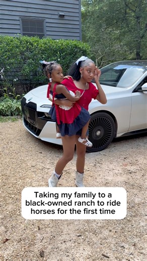 Taking the family to Cloverland Ranch, a Black-owned ranch right outside Atlanta, was so much fun. For most of them, it was their first time ever riding a horse—including my son’s friend we brought along. I could tell they were all a little nervous at first, but once they got the hang of it, the smiles wouldn’t stop. My son even said he’d rather ride a horse than get a car… we’ll see how long that lasts.Have you ever been horseback riding before? Would you try it? | Salina Sunshine