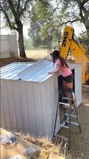 Assembling the Arrow Classic Steel Storage Shed with Trish