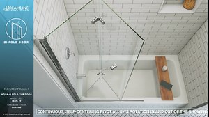 DreamLine Aqua-Q Fold 36 inch W x 58 inch H Frameless Bi-fold Tub Door in Oil Rubbed Bronze
