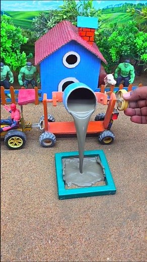 😱 Amazing Mini Tractor Making Cement Pillar | DIY Real Working Construction Machine 🚜 #shorts