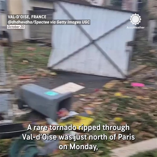 A rare tornado ripped through a town just north of Paris on Monday, killing at least one person. It's France's first deadly tornado since 2008. | AccuWeather
