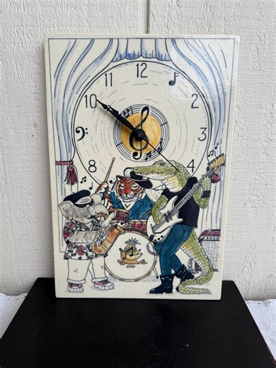 Vintage Santa Barbara Ceramic Design Animal Band Wall Clock - Hand-decorated Ceramic Tile - Etsy