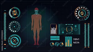 Human body internal organs scanning in x-ray available in 4k UHD FullHD and HD video animation footage