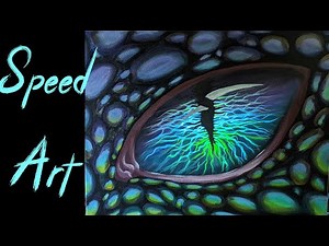 How to PAINT a GLOWING Dragon EYE with Acrylics/ Speed Art
