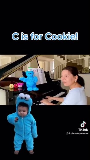 🎹 C Is For Cookie - let's sing along! - piano #shorts