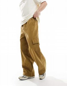 ASOS DESIGN super baggy pull on cargo pants in tan | ASOS