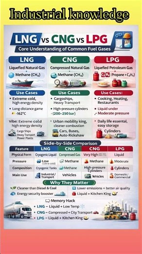 Difference b/w LNG ,CNG, LPG #technology #automobile #shortsfeed #safetyfood #lpg #cng #shorts