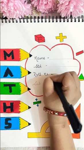 Easy Maths Front Page Design | Creative Project & Cover Page for Students #shorts #trending