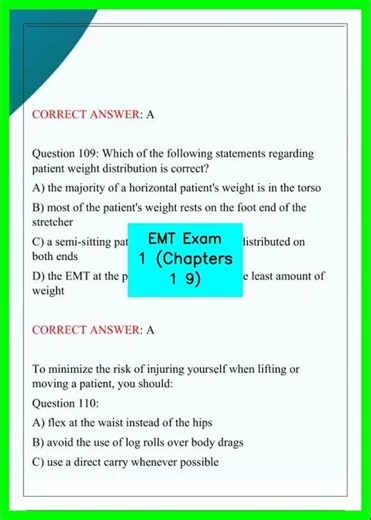 EMT Exam 1 Chapters 1 9 video