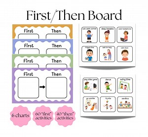 First Then Board Behavior Support Visual Schedule Support Chart for Transitions Autism ADHD Routine Printable Homeschool & Classroom Tool - Etsy