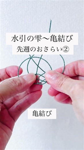先週のおさらい②｜水引の雫〜亀結び─亀結び（Mizuhiki）#水引 #mizuhiki #水引ひなた