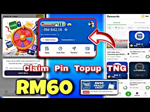 Topup tng !! Claim RM60 reload pin dari tng (2026) Dapat FREE RM15