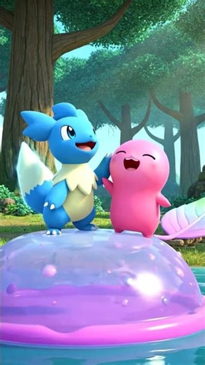 Glossy Cute Expedition of Riolu in a quiet forest clearing