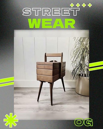 Vintage Wooden Sewing Box with Handle - Compact Storage for Sewing Essentials