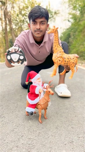 Remote control giraffe and ￼Rc Santa Claus Reindeer gift unboxing ￼
