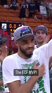 The Larry Bird trophy is handed to the Eastern Conference Finals MVP, Jayson Tatum 👏🍀 #NBA75 #NBAPlayoffs | NBA