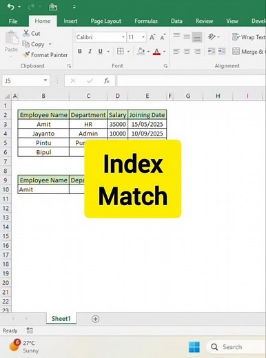 || How to use Index & Match Formula in excel | Advance excel ||