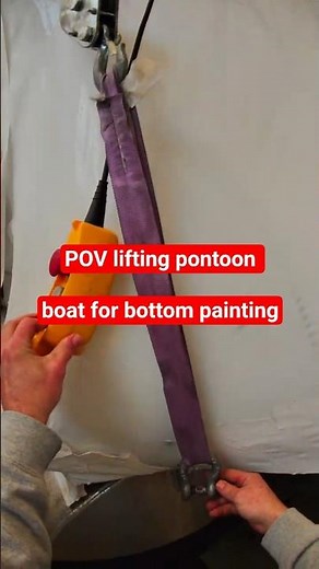 Lifting a Pontoon for Bottom Paint (Meta Glasses POV) 😎 #pontoonlife #pontoon #boating #boatlife