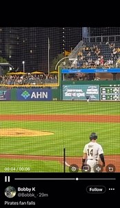 186K views · 706 reactions | Warning: Pirates fan falls over the railing onto the field. | Ryan Ermanni FOX 2 | Facebook