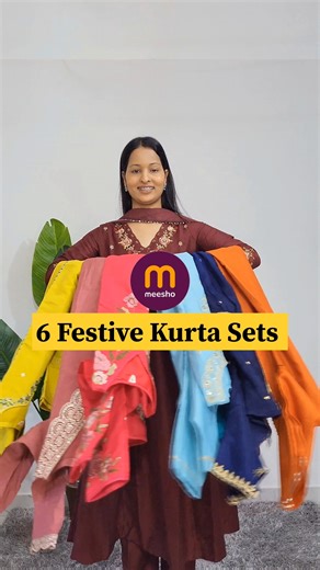 Meesho Festive Kurta Set Haul🌸✨️ #meesho #meeshohaul #meeshofinds #kurtaset #chatpuja2025