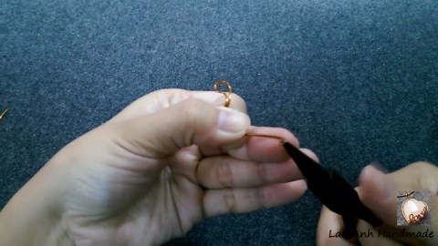 Flower earring with crystals - How to make wire jewelry 207