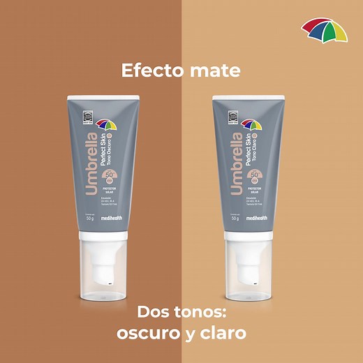 Cuida tu piel del sol y maquíllala con el protector solar con color Umbrella Perfect Skin, un protector apto para todo tipo de piel, que te brinda una excelente cobertura, disimulando imperfecciones y zonas enrojecidas. #umbrellaperfectskin #protecciónsolar #maquillaje #umbrellaprotectores | Umbrella