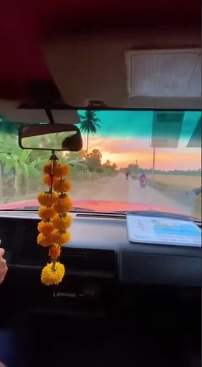 Water Buffalo Blocks Songthaew! Hilarious Dashcam Chaos in Rural Thailand