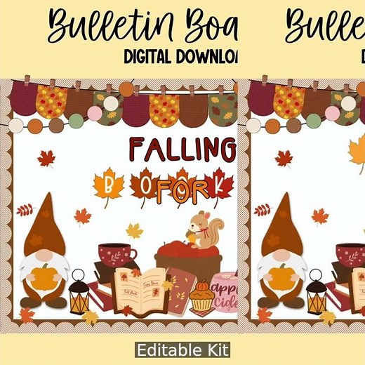 Fall Reading Corner Bulletin Board Kit - Editable!