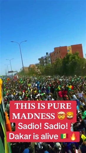This is pure madness 🤯🔥 as the name Sadio echoes through the streets of Dakar 🇸🇳. Thousands of voices, one rhythm, one nation united in pride for their hero. The energy, the love, the passion — this is Senegal celebrating its icon. Football, culture, and people moving as one. Follow for more sights and sounds of Africa. See Africa. Hear Africa. Feel Africa. 🌍✨ #sadiomane #dakar #Senegal #fyp #africa