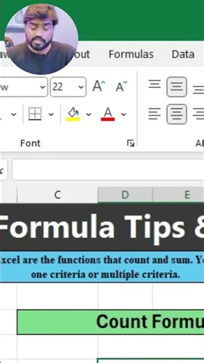 Count Formula in Excel #excel #excelclasses #countformula