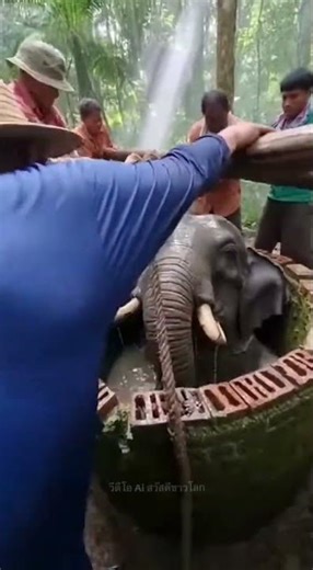 An elephant fell into a well in the forest. #HelloWorld #AI