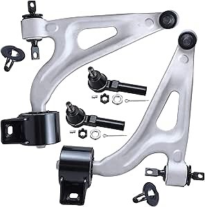Detroit Axle - 4pc Front End Control Arms Kit for 2004-2007 Ford Freestar Mercury Monterey 2 Lower Control Arms w/Ball Joints 2 Outer Tie Rods 2005 2006 Replacement