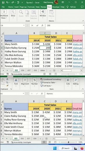 Compare two or more worksheets at the same time - Excel Tips and Tricks #shorts