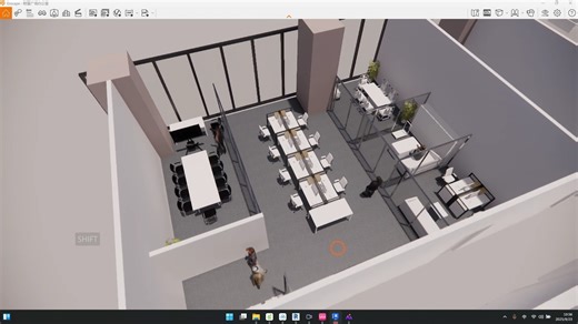 Revit快速办公室平面方案设计-平面布置、效果图