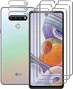 (3+3) For LG Stylo 6 (3 Pack) Tempered Glass Screen Protector and (3 Pack) Camera Lens Protector, 9H Hardness, 2.5D, Anti Scratch, HD Clear