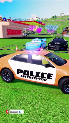 Double Flatbed Trailer Truck vs speedbumps |Police car vs speedbumps | Beamng Drive | #108