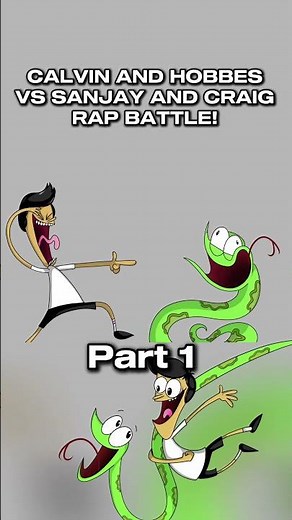 Calvin and Hobbes vs Sanjay and Craig Rap Battle part 1 #shorts #rapbattle
