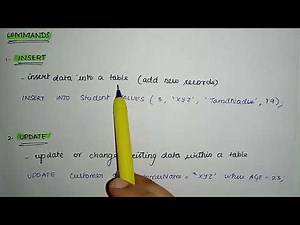 DDL DML commands SQL | Data definition and Data manipulation commands | Anna University Tamil