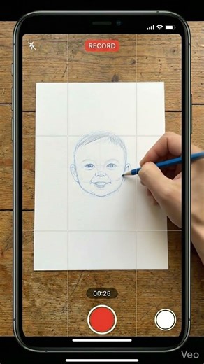 Smiling Baby Face Drawing ✏️ Watch This Pencil Portrait Come to Life #Shorts