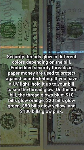💵 Hidden Money Feature Most People Never Notice (UV Security Thread Test) #money