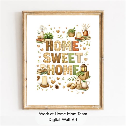 Home Sweet Home Wall Art Print Quote, Farmhouse Country Rustic, Digital Download, Printable - Etsy