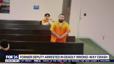 Houston news today: Ex-deputy constable charged; man survives dramatic crash
