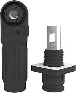 1 Set Battery Energy Storage Connector, Quick Plug Terminal High Current Connectors Copper Plate Wiring Adapter Right Angle Plug and Socket IP67 Waterproof Power Connector 100A 16mm² (100A, Black)