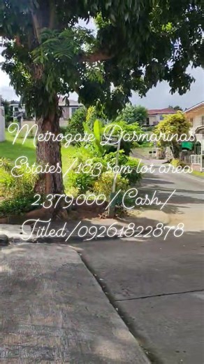 Direct To Owner ✅ Direct Buyer Only ✅ Metrogate Dasmarinas Estates 🙋 Aguinaldo Hiway near Phil. Christian Univ.📍 CORNER LOT 👍 Near Clubhouse 👍 183 sqm lot area 📌 13k/sqm or 2.379.000 Clean Title ✔️ CASH ONLY ✔️ Updated RPT See to appreciate 👍 DM me 09261822878 | Terie Austria